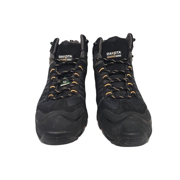 DAKOTA Mens Mid-Cut Quad Comfort Steel Toe CP Work Boot 26039MDQC-AS Black 11W/L - Picture 6 of 7